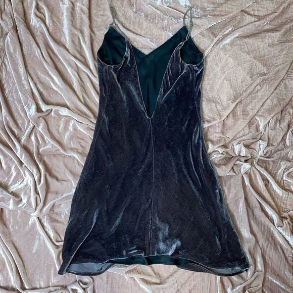 Lavender brown velvet slip dress - Picture 3 of 3